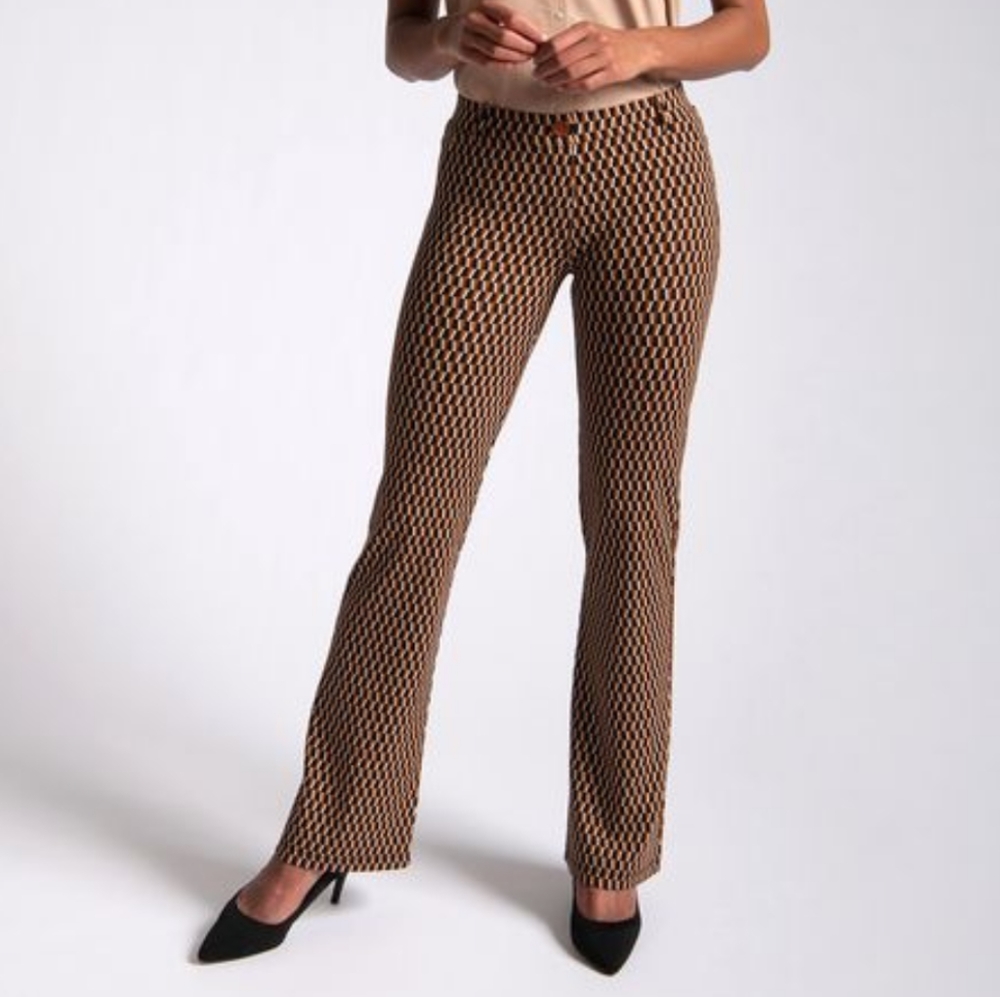 Betabrand Geometric Patterned Boot Cut Pants - image 1